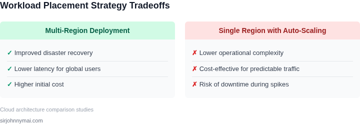 Tradeoff analysis between different cloud workload placement strategies