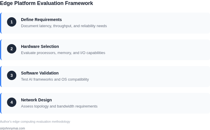 Step-by-step framework for edge computing evaluation