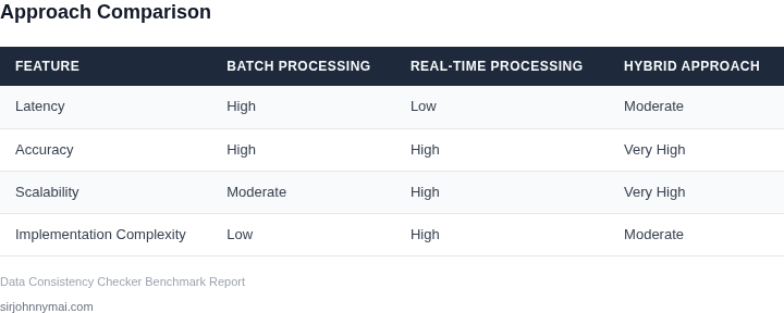 Comparison of different data consistency checker approaches
