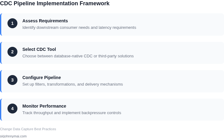 Step-by-step framework for implementing CDC pipelines