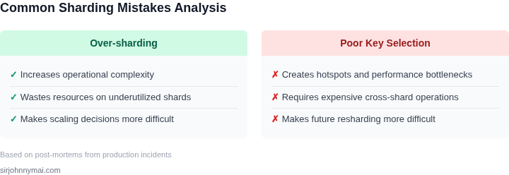 Pros and cons of common sharding mistakes
