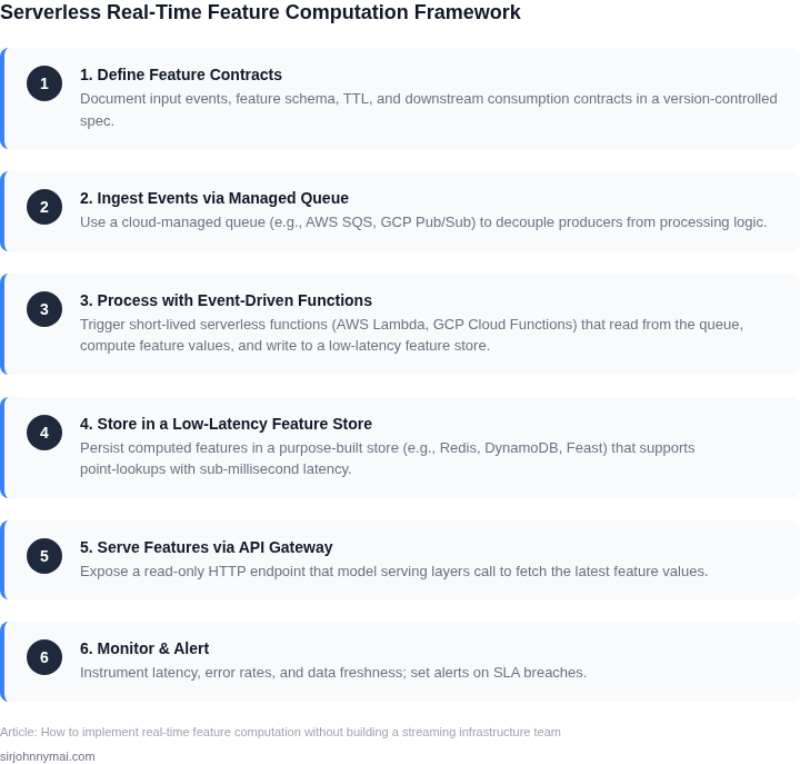 Step‑by‑step framework for building real‑time features without a dedicated streaming team