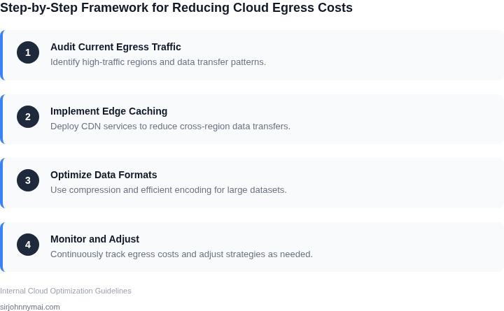 Step-by-step framework for reducing cloud egress costs