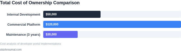 Cost comparison of internal vs. commercial developer portals