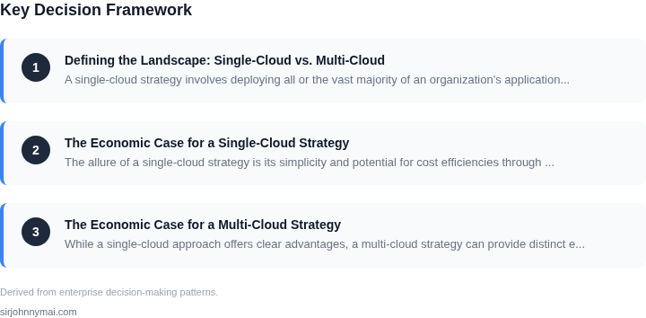 Decision framework for The economics of multi-cloud versus single-cloud a