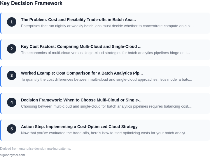 Decision framework for The economics of running multi-cloud versus single