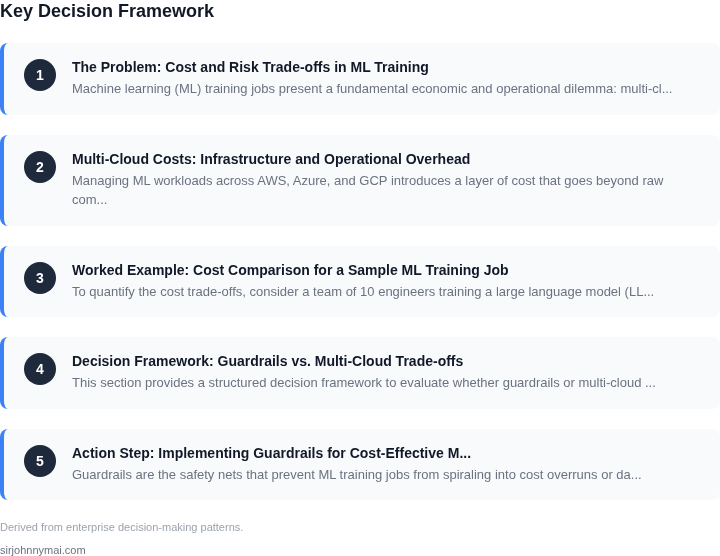 Decision framework for The economics of running multi-cloud versus testin