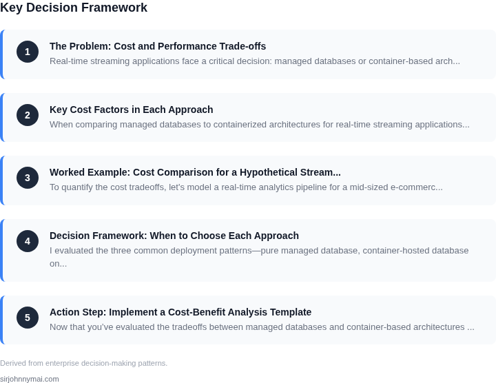Decision framework for The economics of using managed databases exclusive