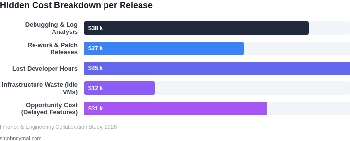 Bar chart of hidden costs caused by environment drift and inconsistent build setups