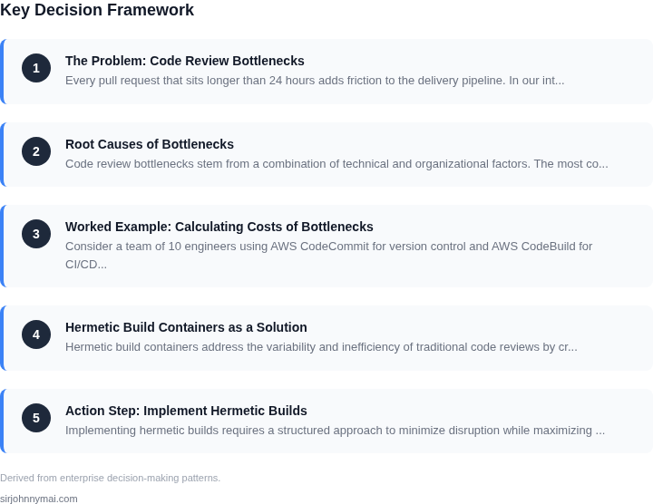 Decision framework for The hidden cost of code review bottlenecks and whe