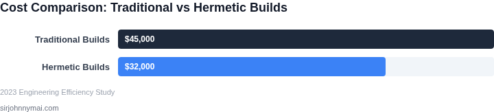 Cost comparison between traditional and hermetic build approaches