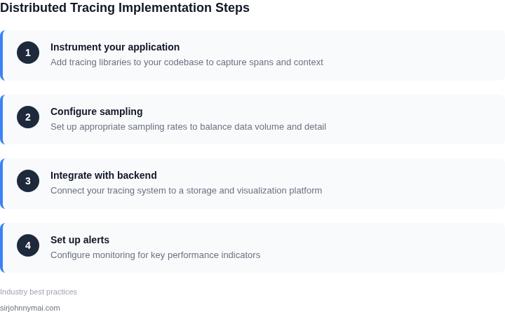 Step-by-step framework for implementing distributed tracing