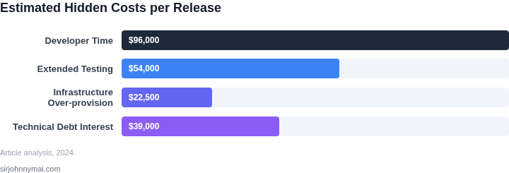 Bar chart showing the estimated hidden monetary costs associated with each release when maintaining backward‑compatible schemas.