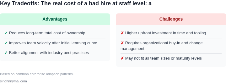 Tradeoff analysis for The real cost of a bad hire at staff level: a fram