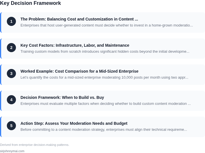 Decision framework for The real cost of training custom models from scrat