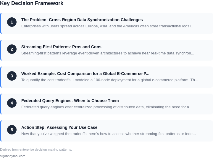 Decision framework for The real tradeoffs of adopting streaming-first pat