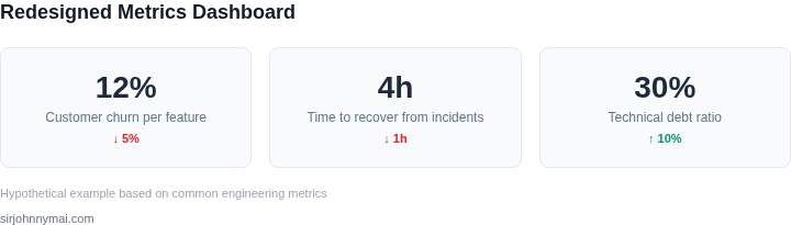 Example metrics dashboard redesign
